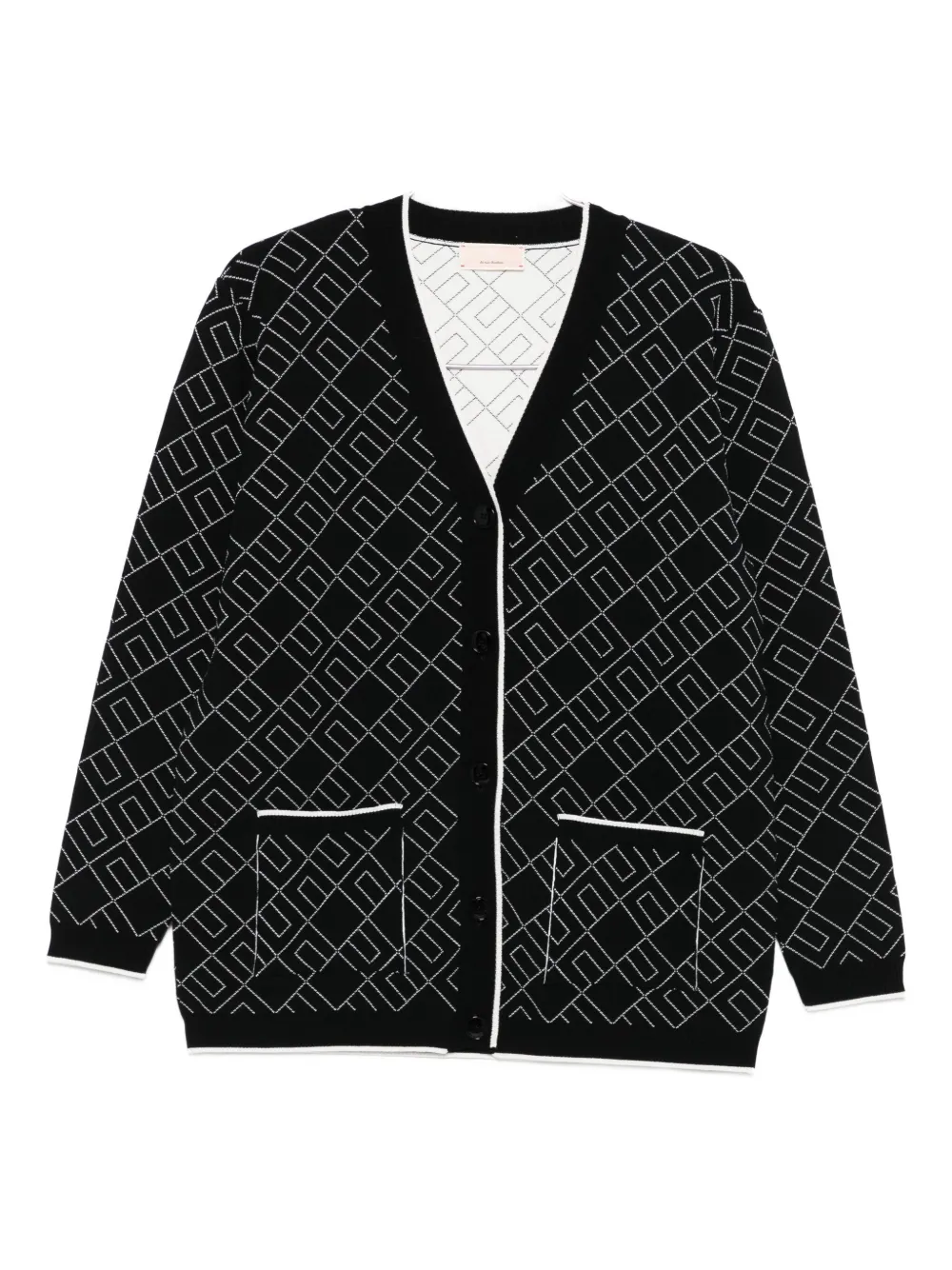 Elisabetta Franchi La Mia Bambina logo-pattern cardigan - Nero