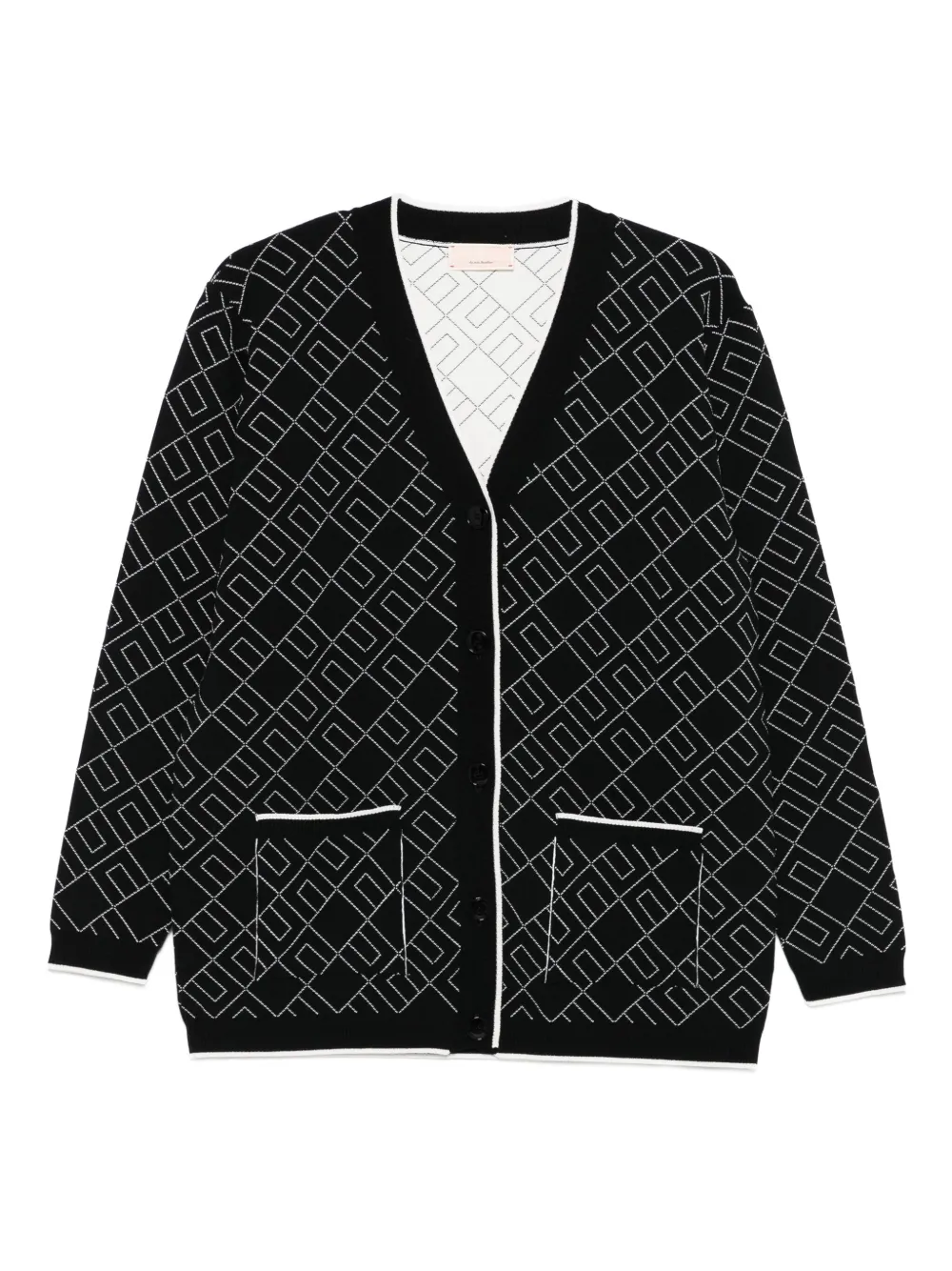 Elisabetta Franchi La Mia Bambina logo-pattern cardigan | Black | Image 1
