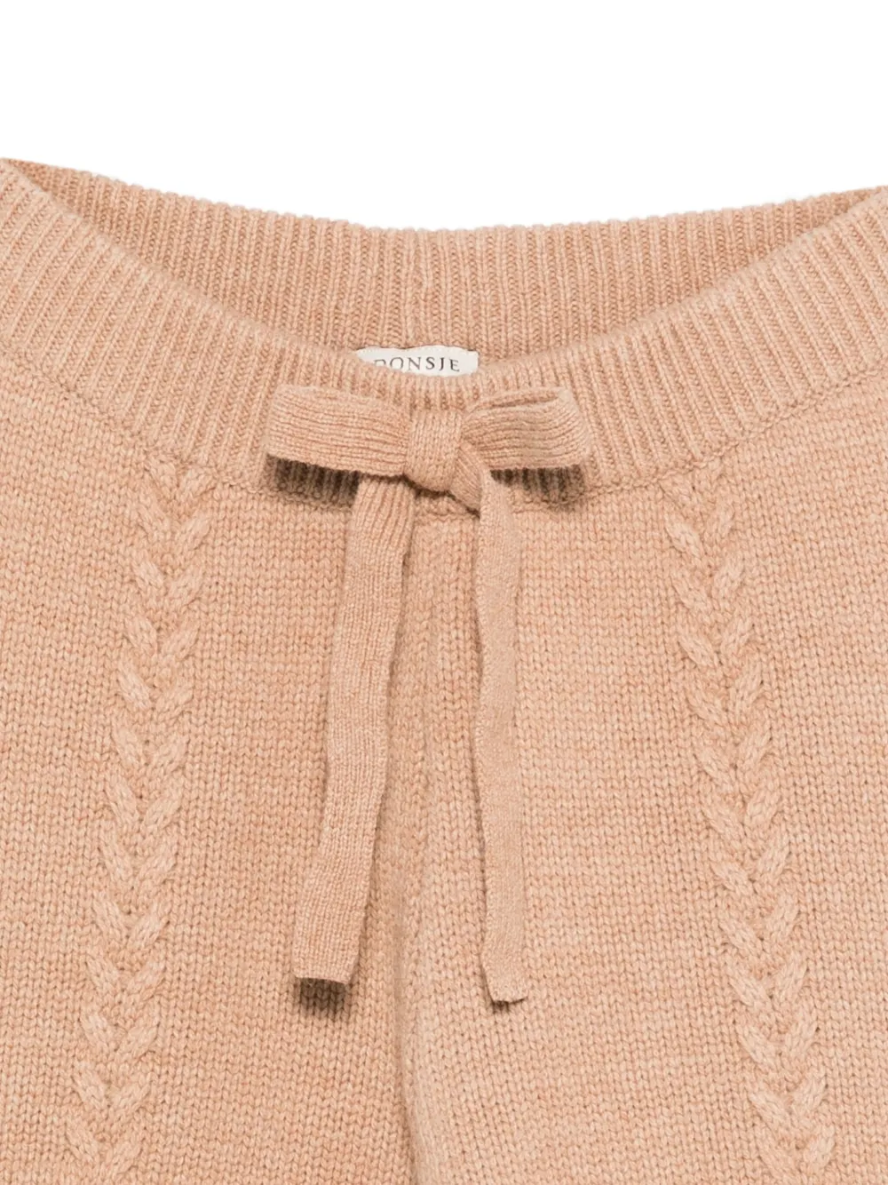 Donsje Cable-knit Drawstring Trousers In Pink