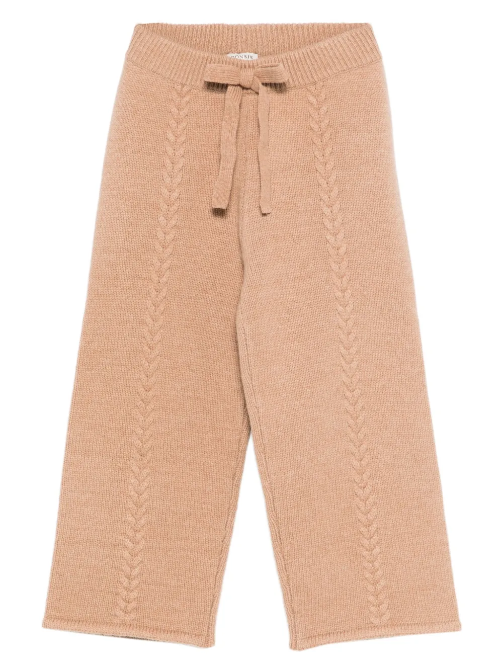 Donsje Kids' Cable-knit Drawstring Trousers In Pink