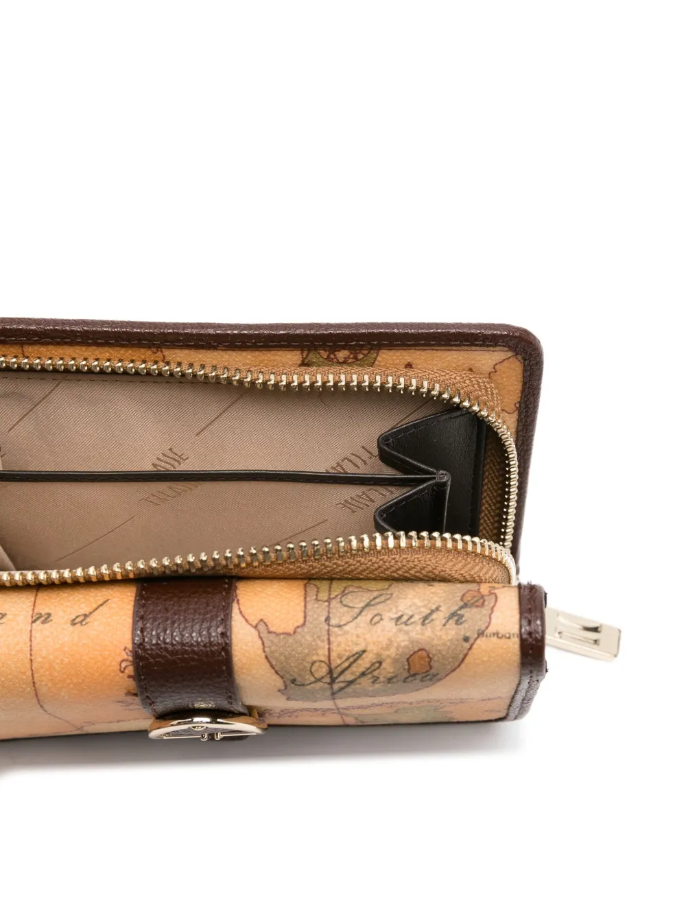 Alviero Martini 1° Classe Geo Print Buckled Wallet In Neutral