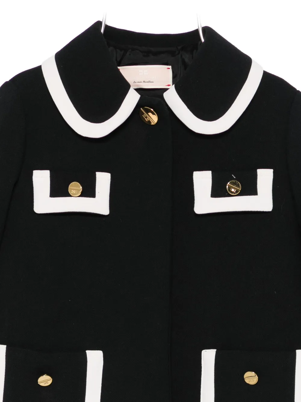 Elisabetta Franchi La Mia Bambina Xip-fastening Coat In Black