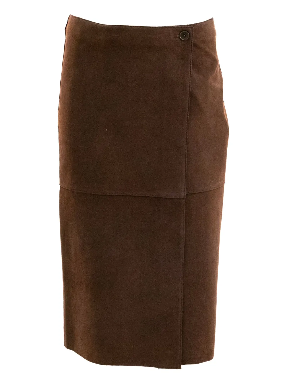 P.a.r.o.s.h Suede Midi Skirt In Brown