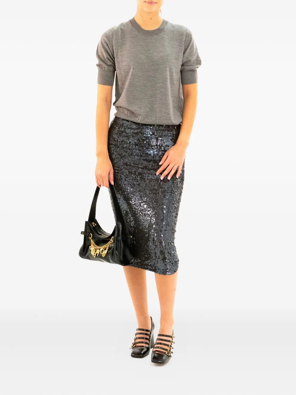 P.A.R.O.S.H. sequin-embellishment midi skirt | Pencil Skirts | Image 2