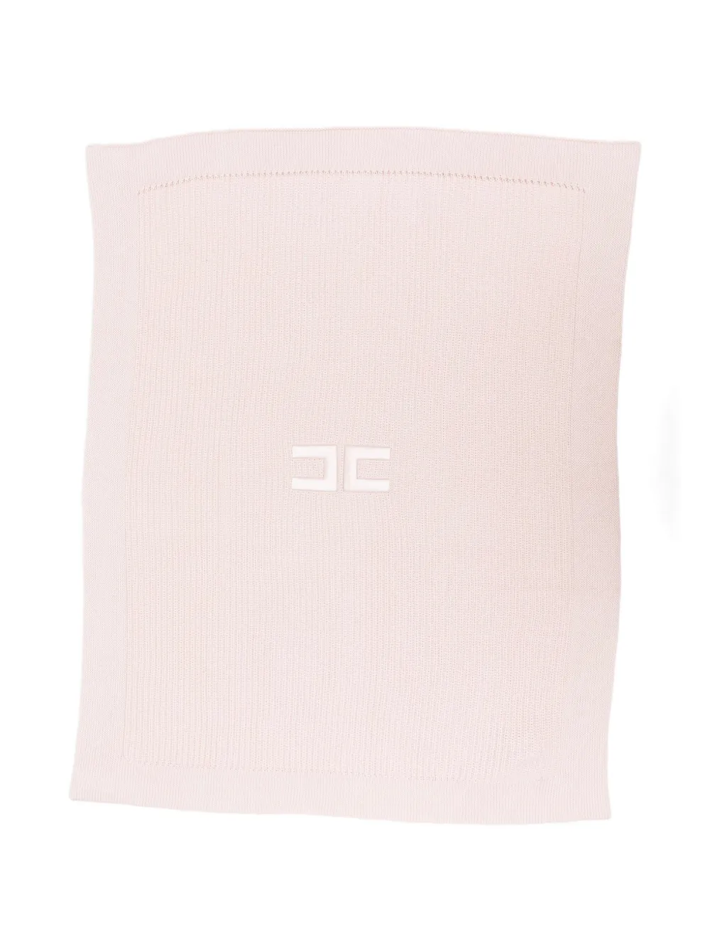 Elisabetta Franchi La Mia Bambina Logo-detail Knitted Baby Blanket In Pink