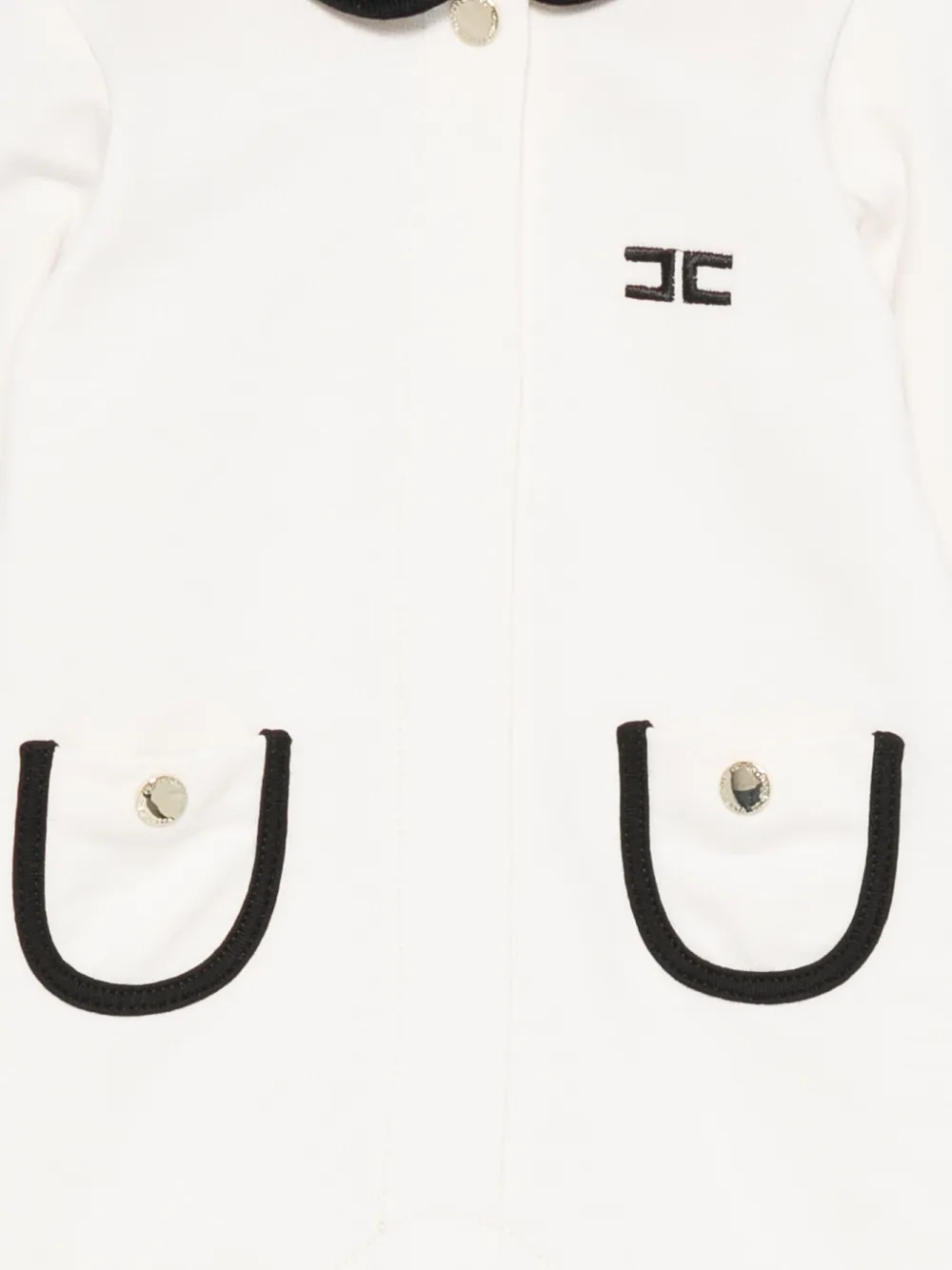 Elisabetta Franchi La Mia Bambina Peter-pan Collar Romper In White