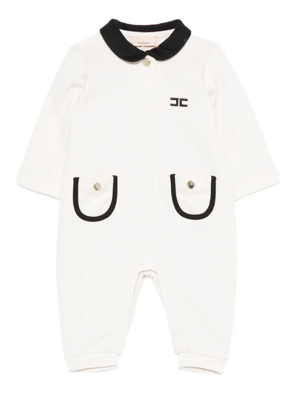 Elisabetta Franchi La Mia Bambina peter-pan collar romper | White | Image 1