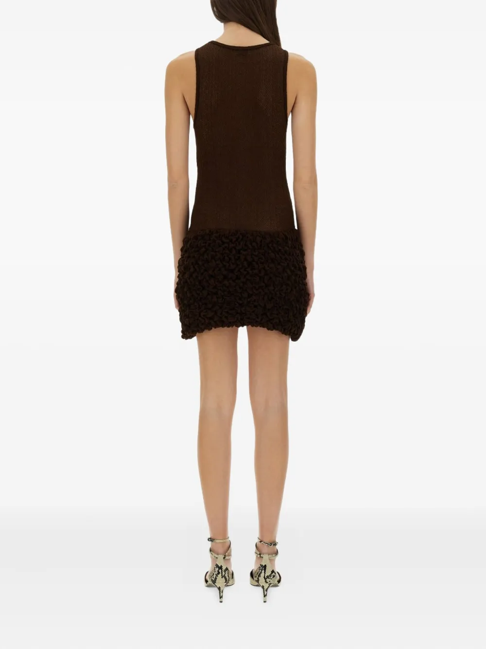 Selia Richwood Poncik Ruffled Mini Dress In Brown