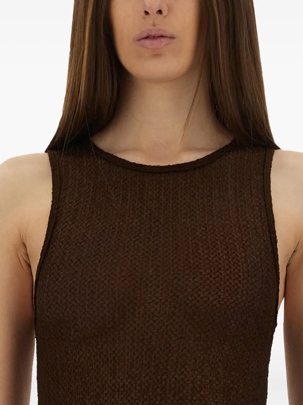 Selia Richwood Poncik Ruffled Mini Dress In Brown