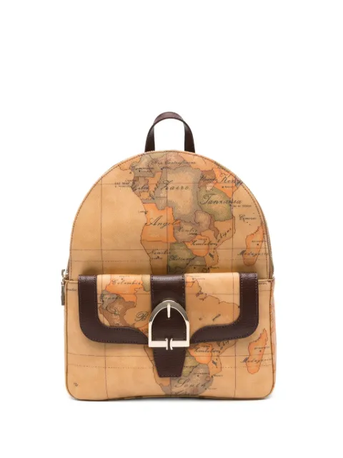 ALVIERO MARTINI 1° CLASSE map-print buckle-detail backpack