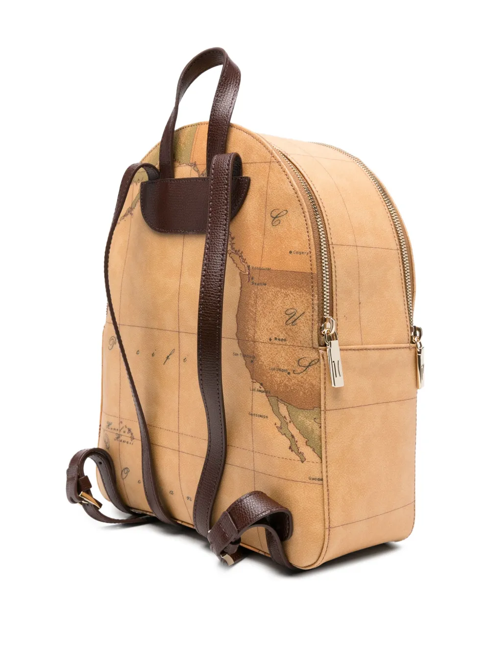 Alviero Martini 1° Classe Map-print Buckle-detail Backpack In Neutral