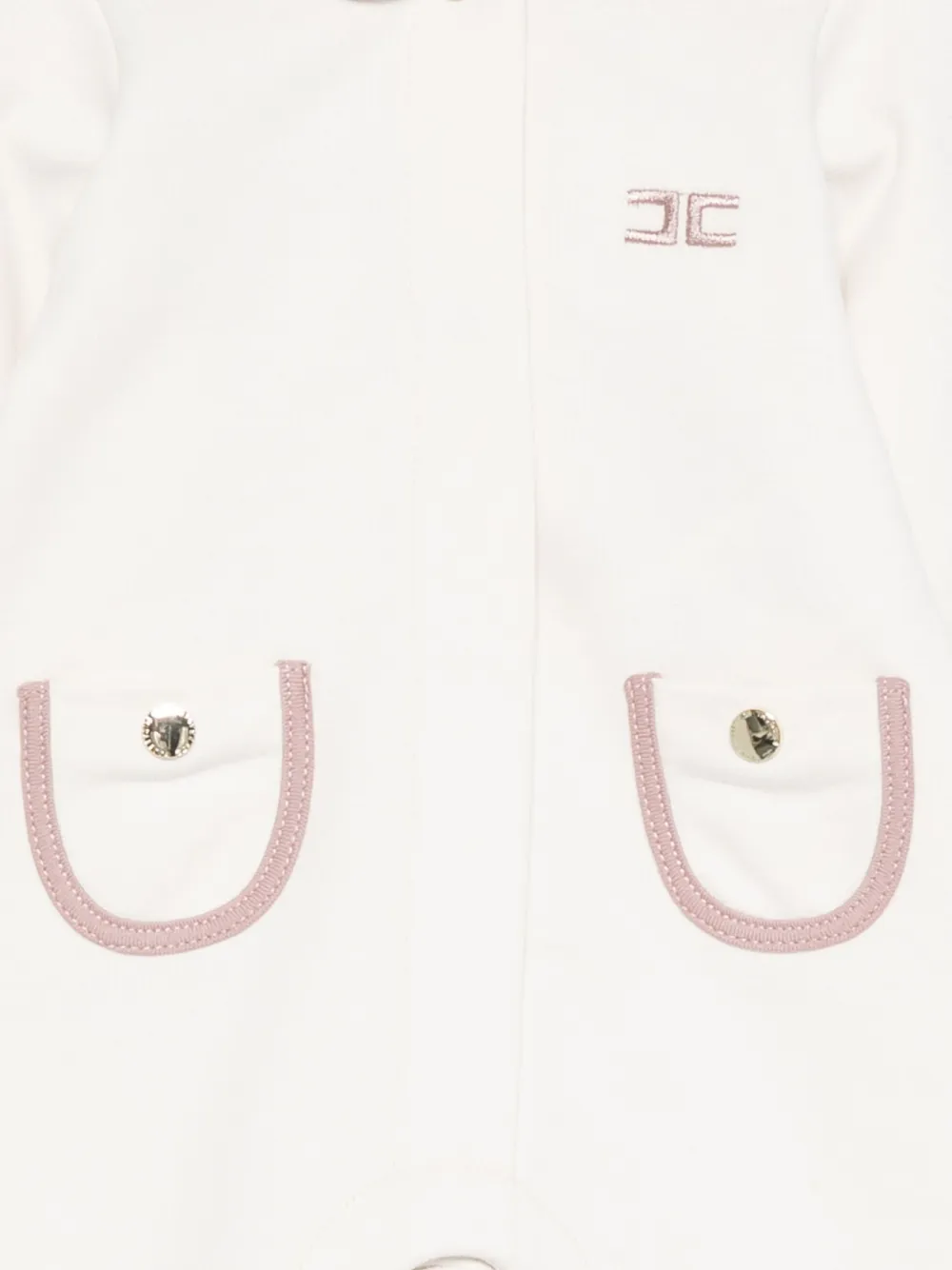 Elisabetta Franchi La Mia Bambina Logo-embroidered Jumpsuit In White