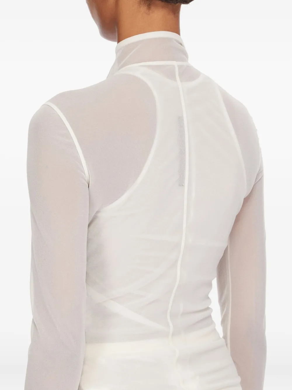 Rick Owens Lilies Doorzichtige top met rits Beige