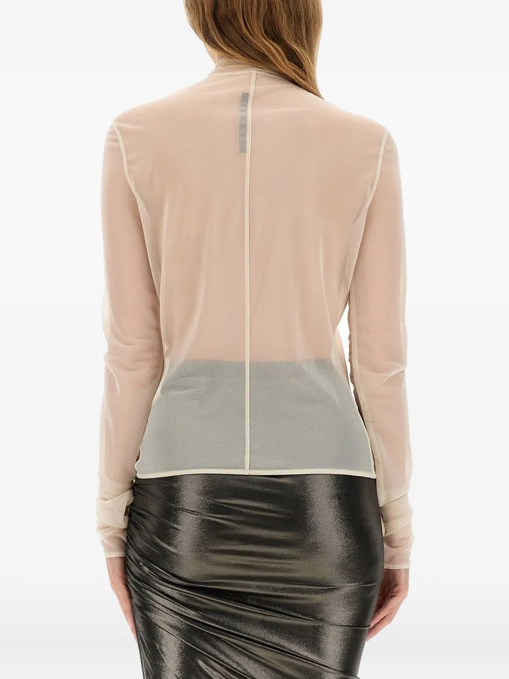 Rick Owens Lilies Doorzichtige top met rits Beige