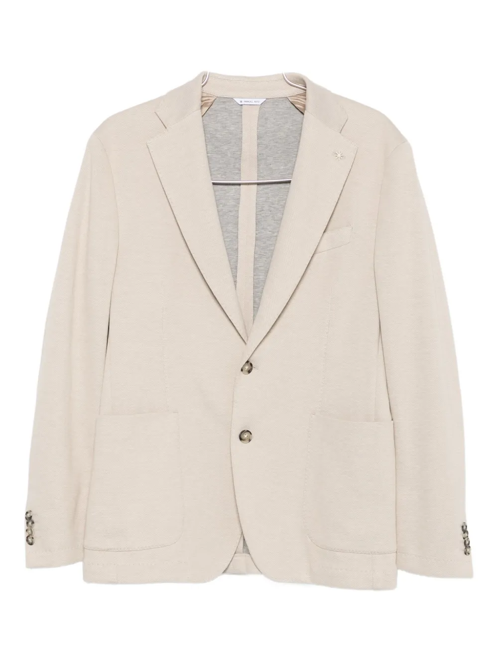 Manuel Ritz Two-button Patch-pocket Blazer In Neutral