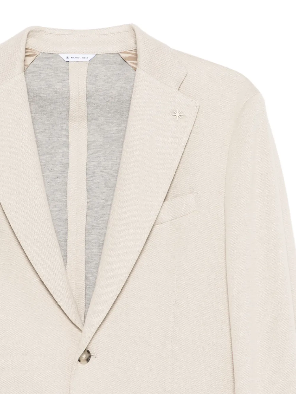 Manuel Ritz Blazer met opgestikte zak en twee knopen Beige
