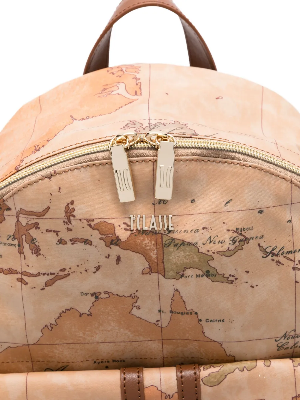 Alviero Martini 1° Classe Map-print Buckle-detail Backpack In Neutral