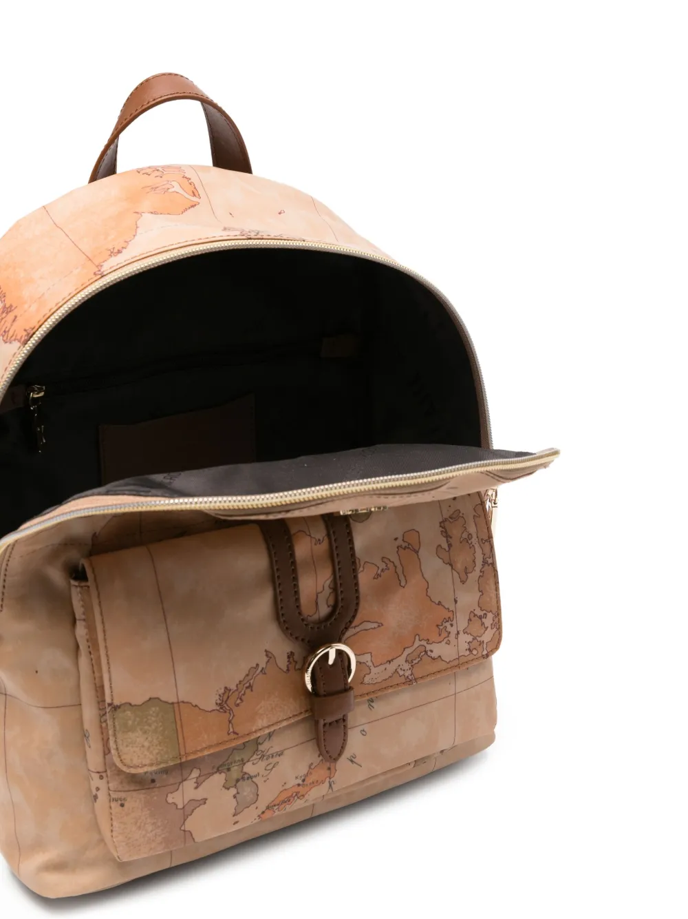 Alviero Martini 1° Classe Map-print Buckle-detail Backpack In Neutral