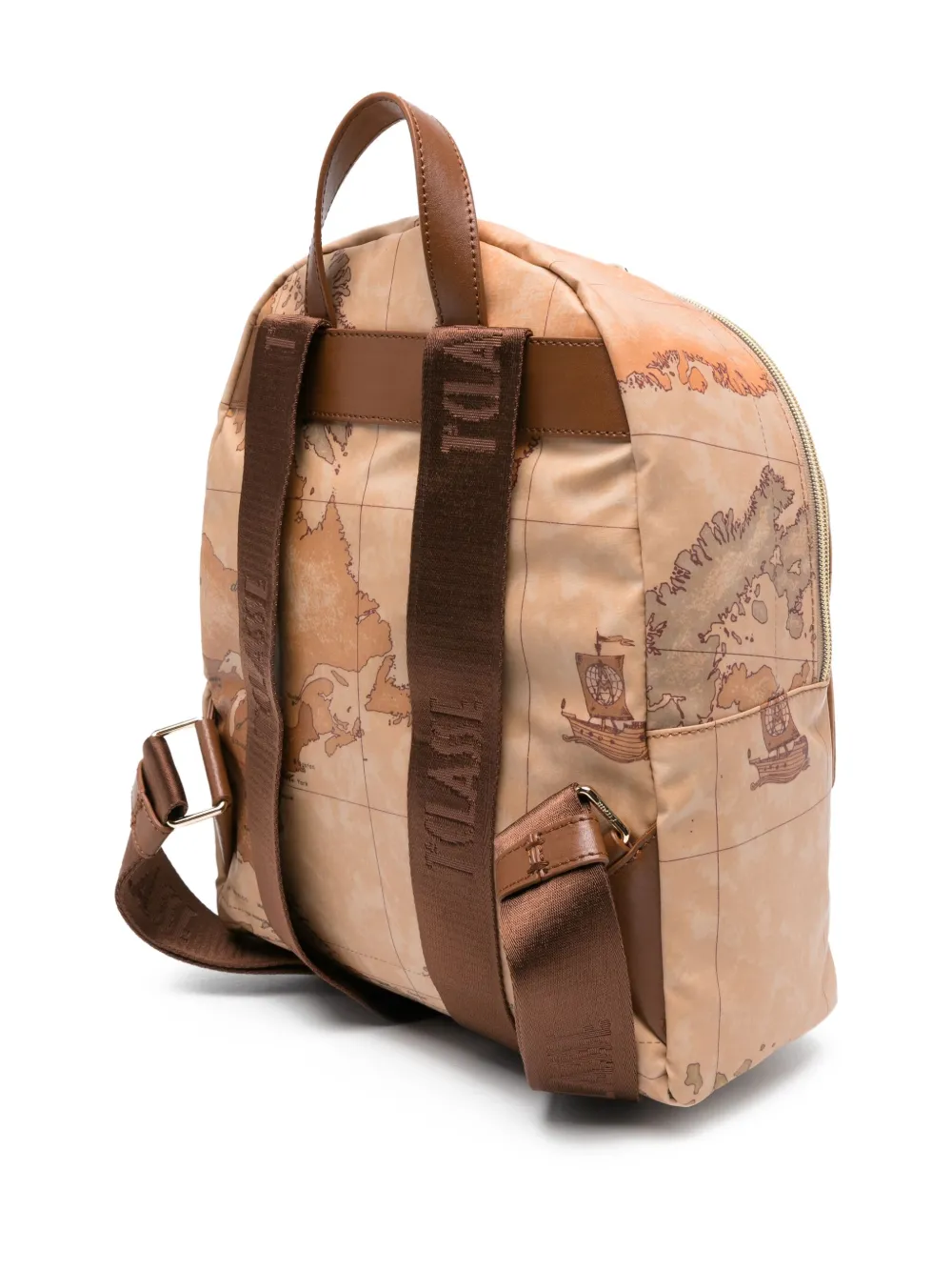 Alviero Martini 1° Classe Map-print Buckle-detail Backpack In Neutral