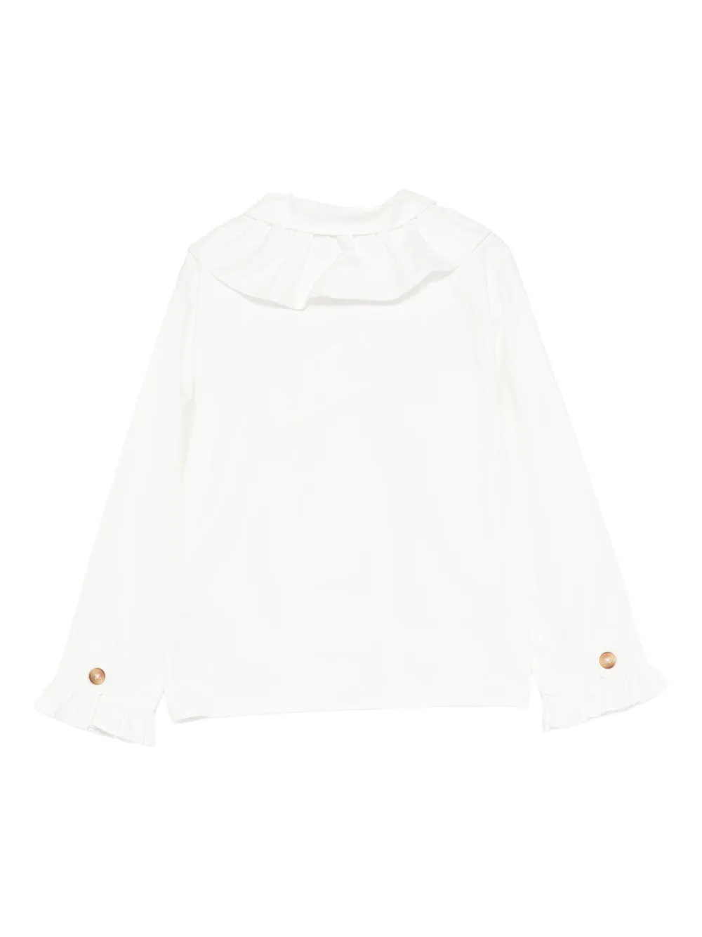 Donsje Nien Ruffled Cotton Blouse In White