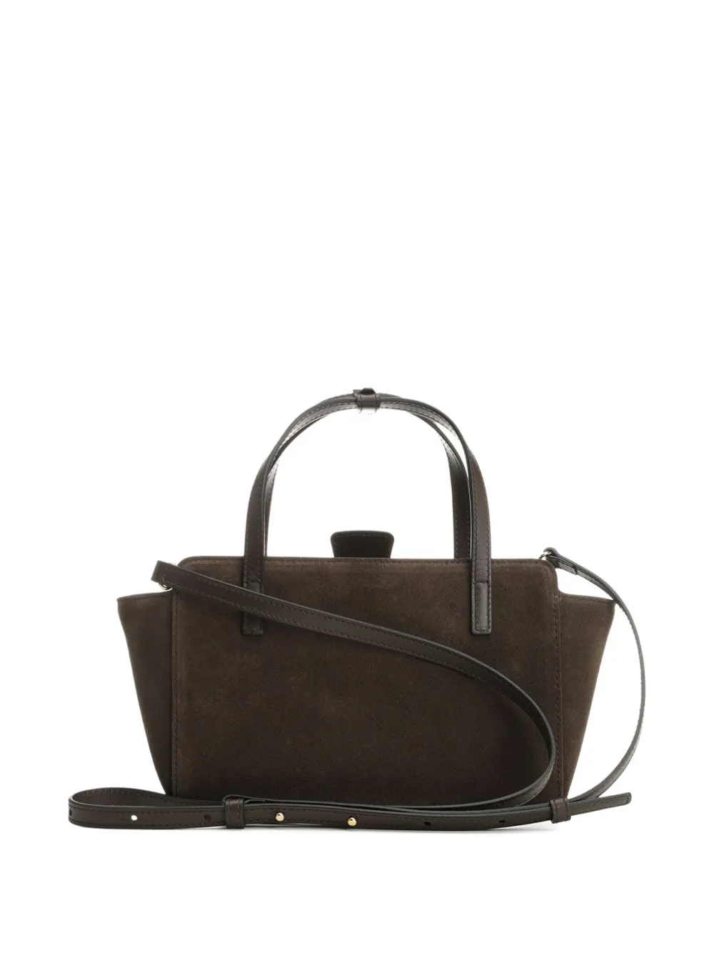 Hidesins Small Flap Suede Tote Bag In Brown