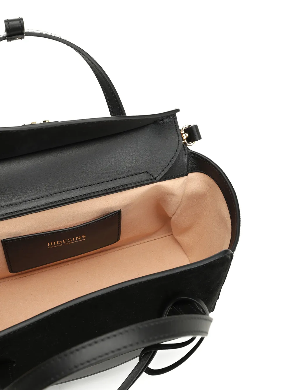 Hidesins Small Flap Suede Tote Bag In Black