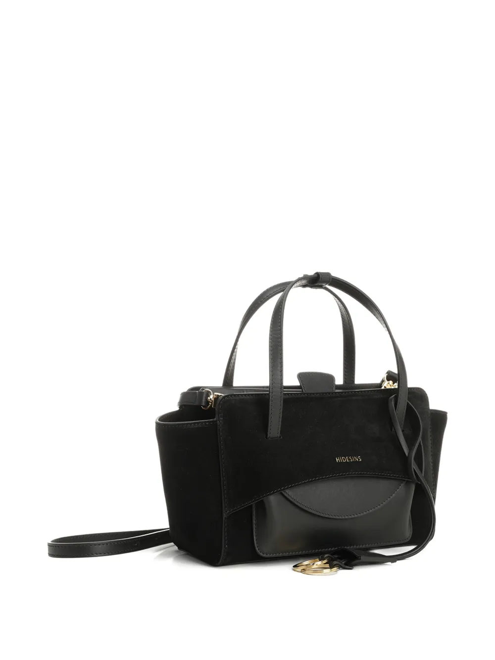 Hidesins Small Flap Suede Tote Bag In Black