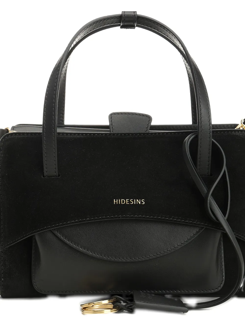 Hidesins Small Flap Suede Tote Bag In Black