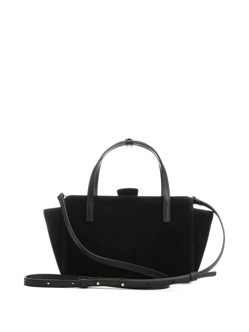 HIDESINS small Flap suede tote bag - Zwart