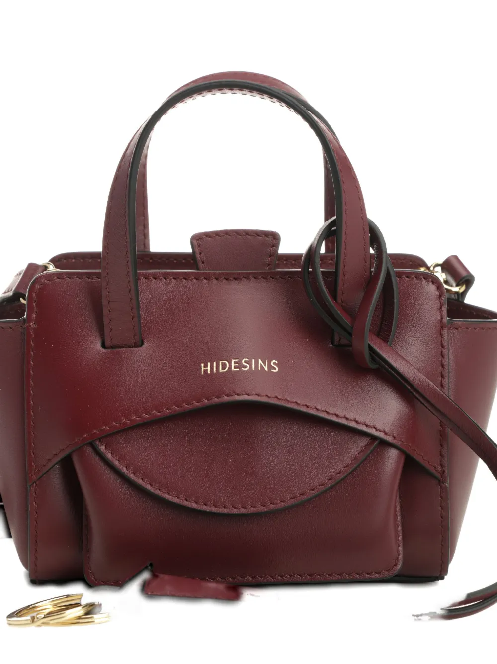 Hidesins Mini Flap Leather Tote Bag In Red