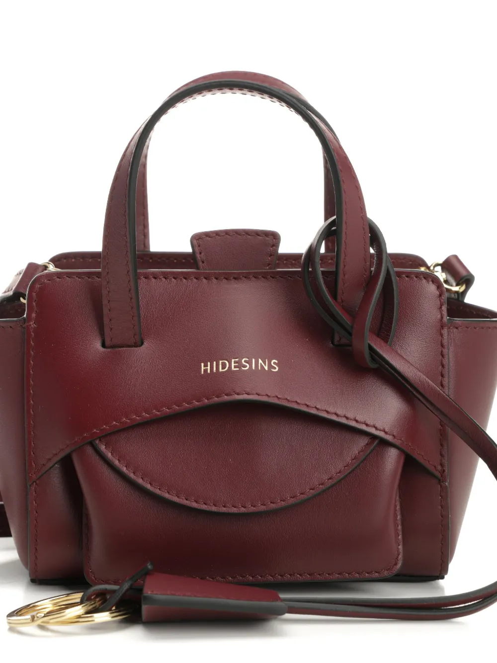 HIDESINS Flap leren mini-shopper Rood