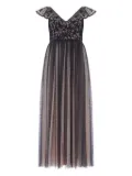 Needle & Thread lace-detail ruffled dress - Black