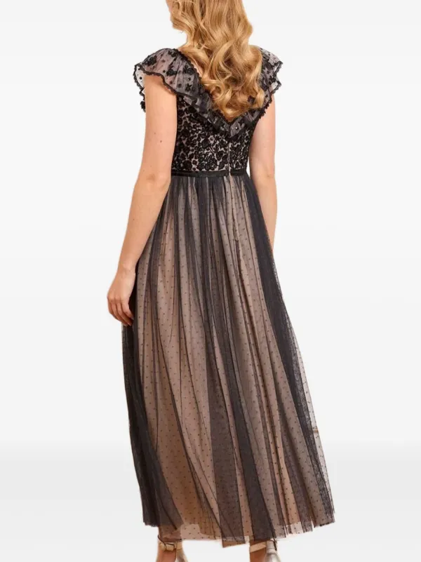 Needle & Thread lace-detail Ruffled Dress | Black | FARFETCH