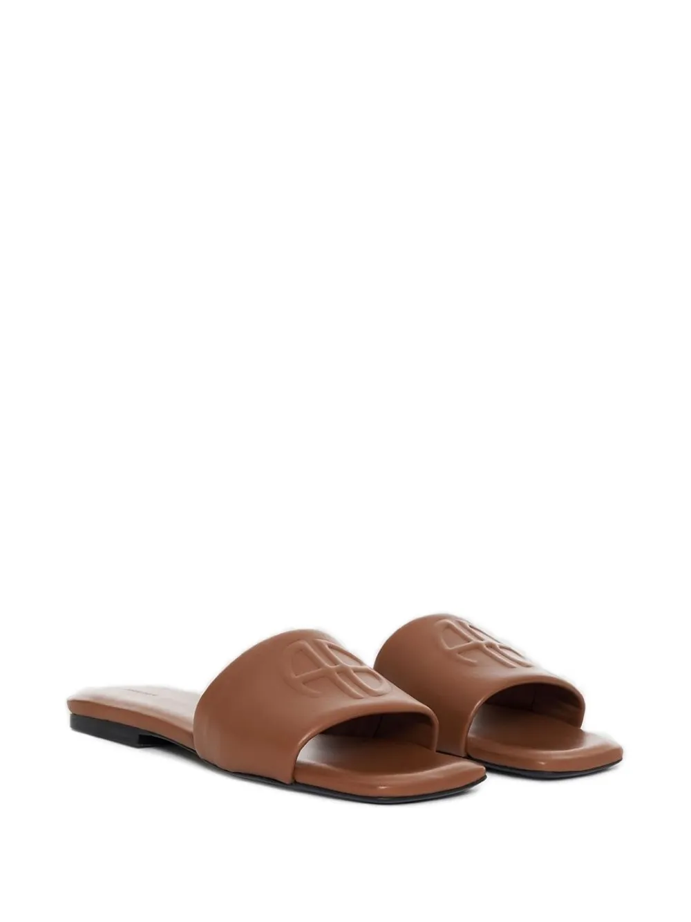 Anine Bing Leather Slides In Brown