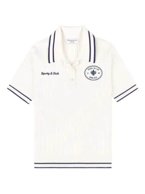 Sporty & Rich cable-knit polo shirt