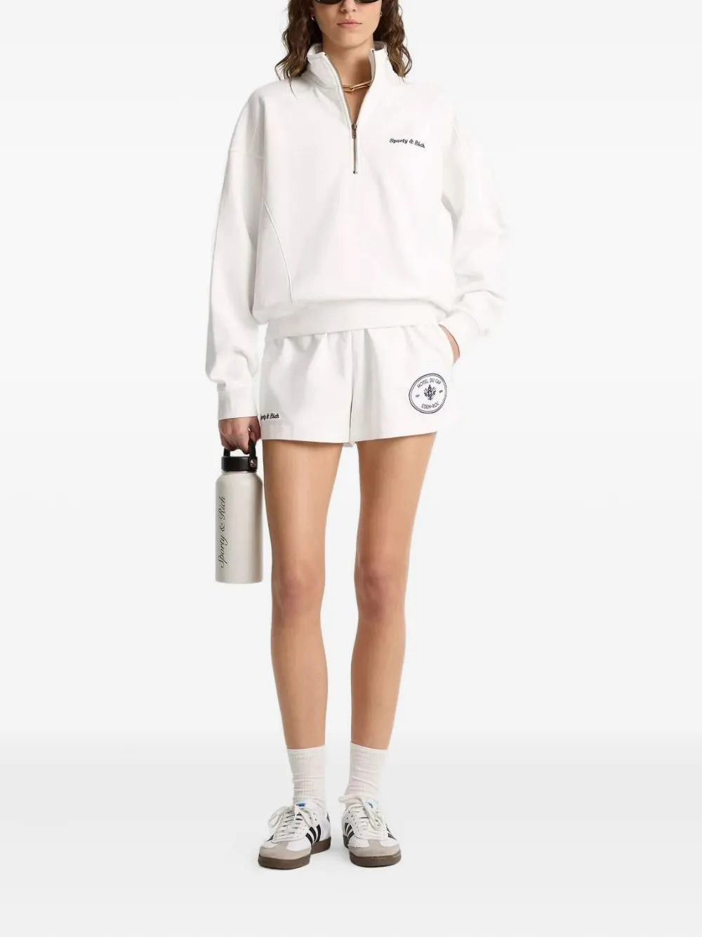 Sporty & Rich Sweater met wapenschild Wit