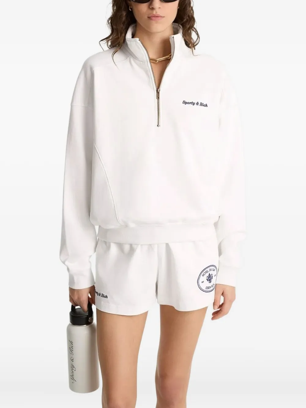 Sporty & Rich Sweater met wapenschild Wit