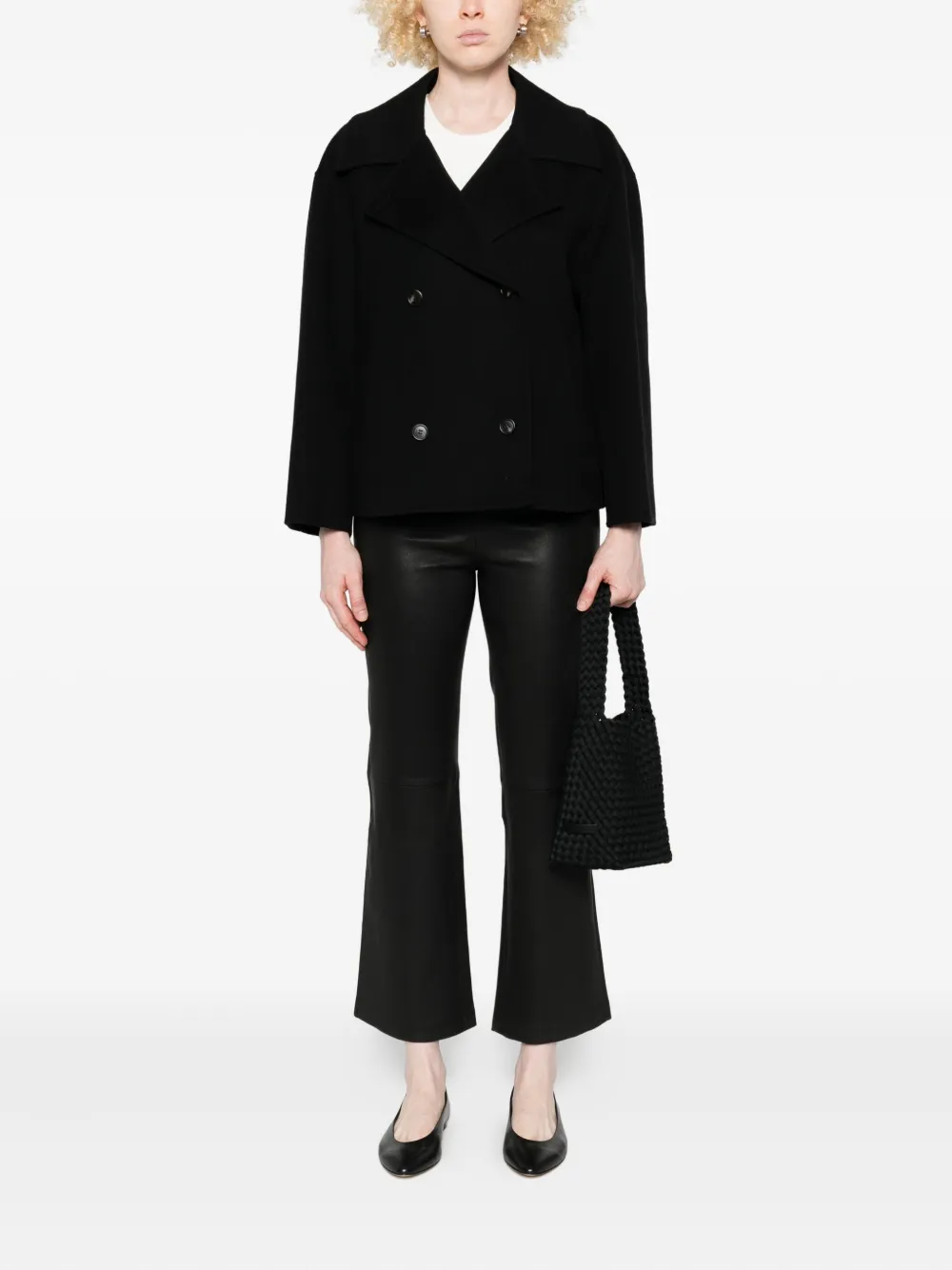 Arma Double-breasted Coat In Black