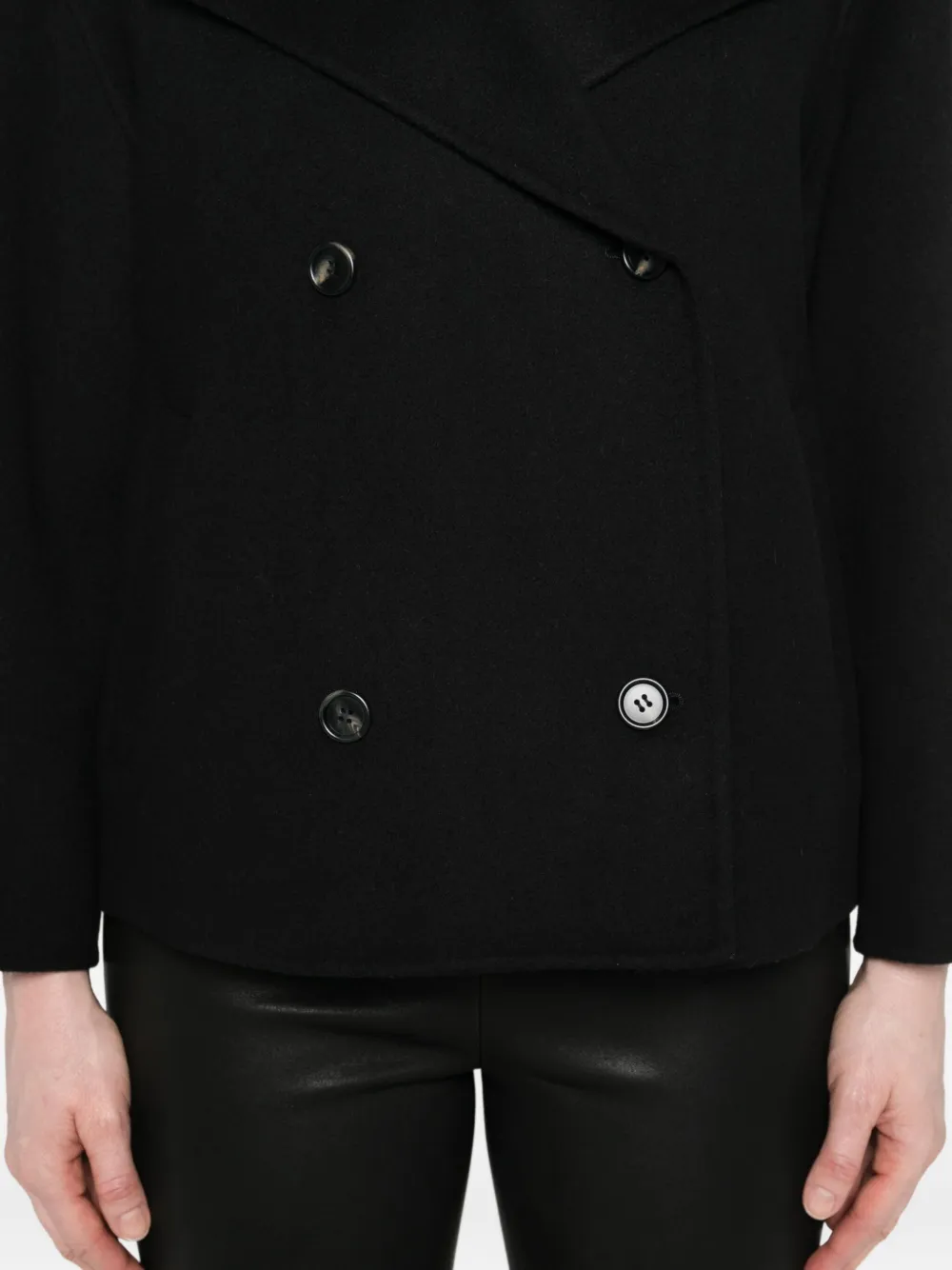 Arma Double-breasted Coat In Black