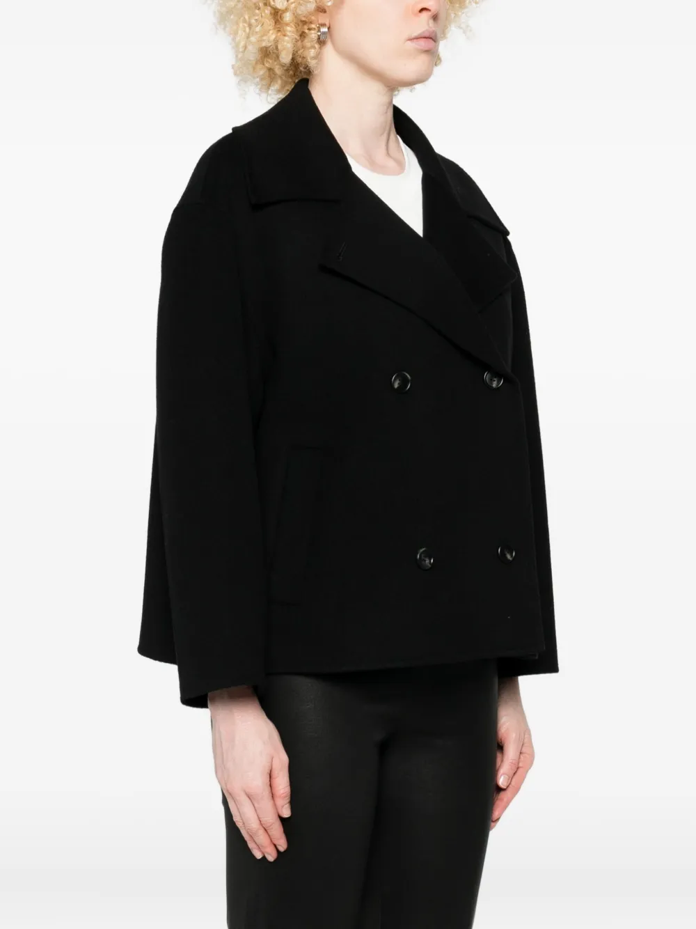 Arma Double-breasted Coat In Black