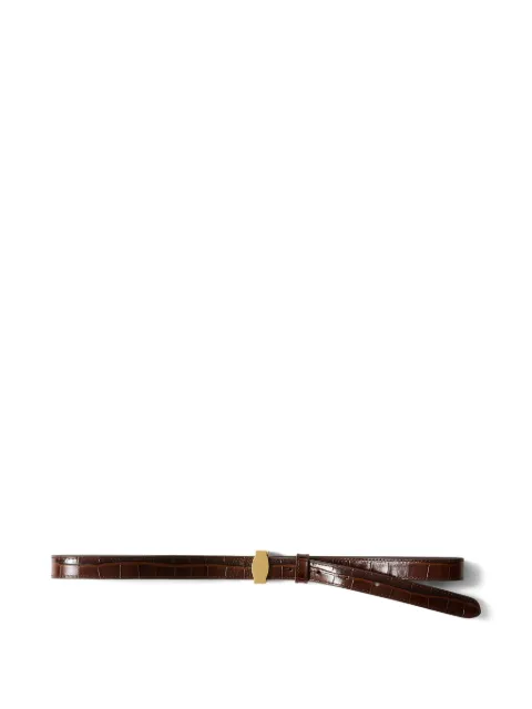 Veronica Beard crocodile-embossed buckle belt