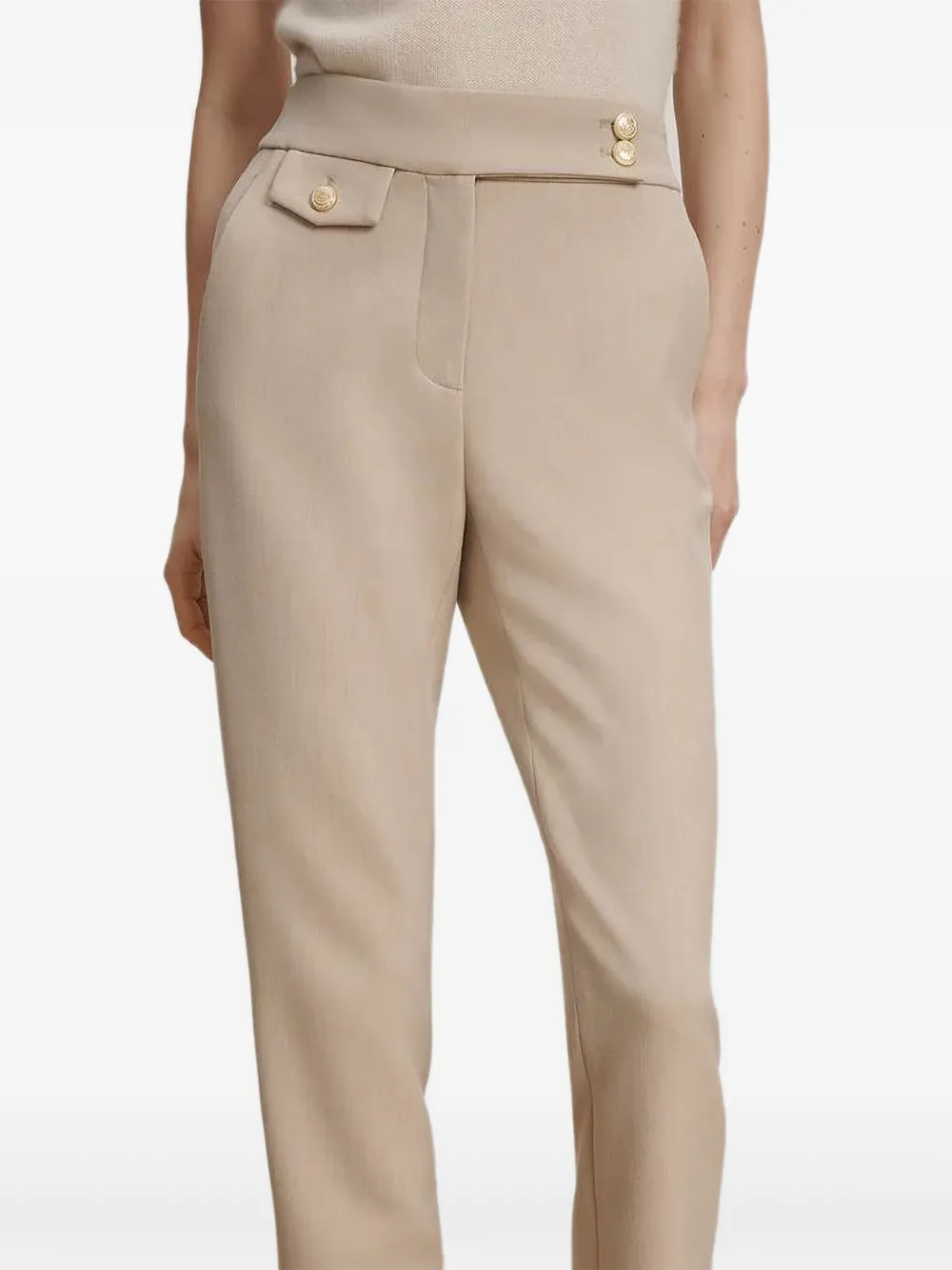 Veronica Beard Pantalon met knoopdetail - Beige