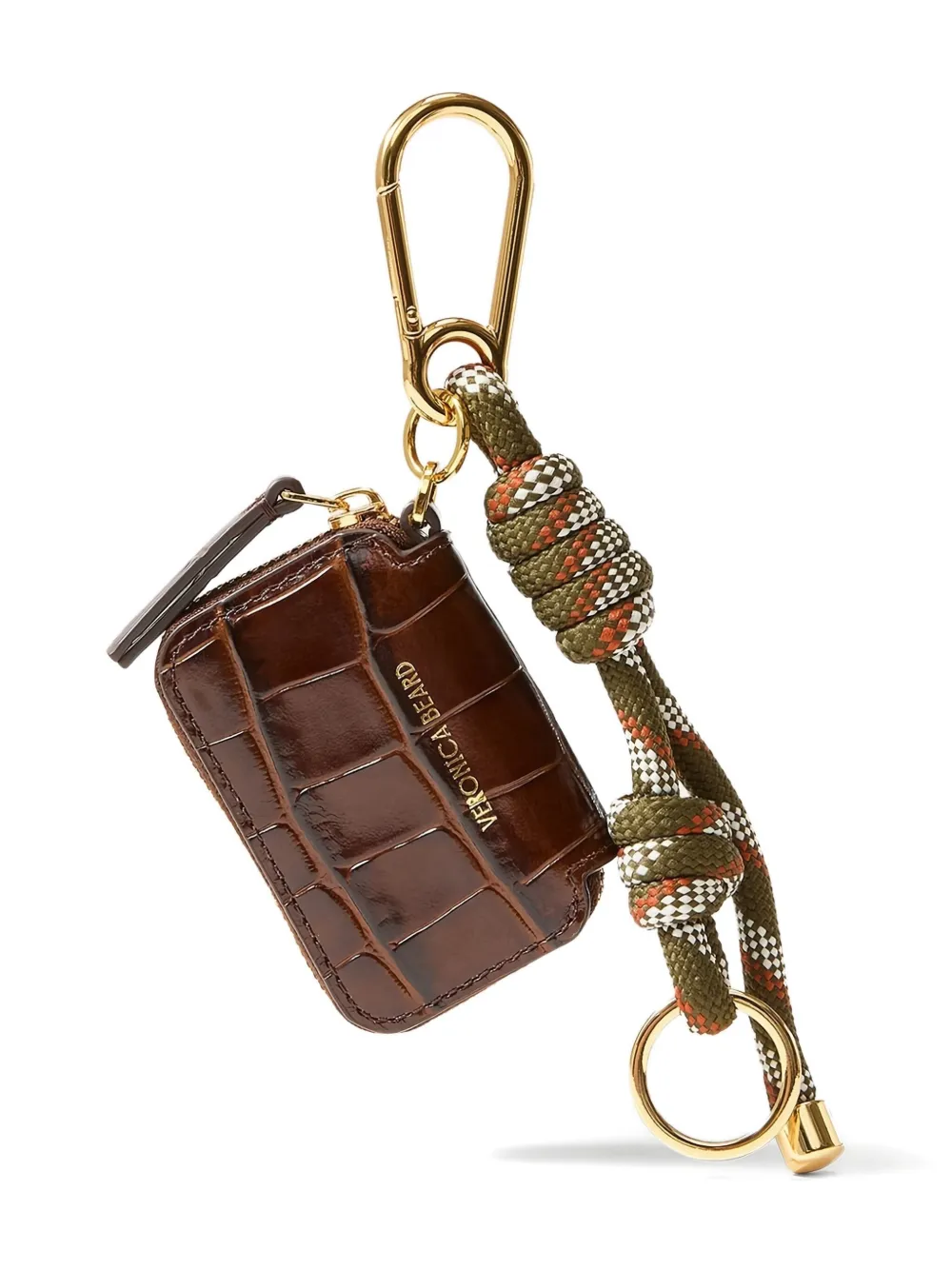 Veronica Beard crocodile-effect pouch bag brooche - Bruin