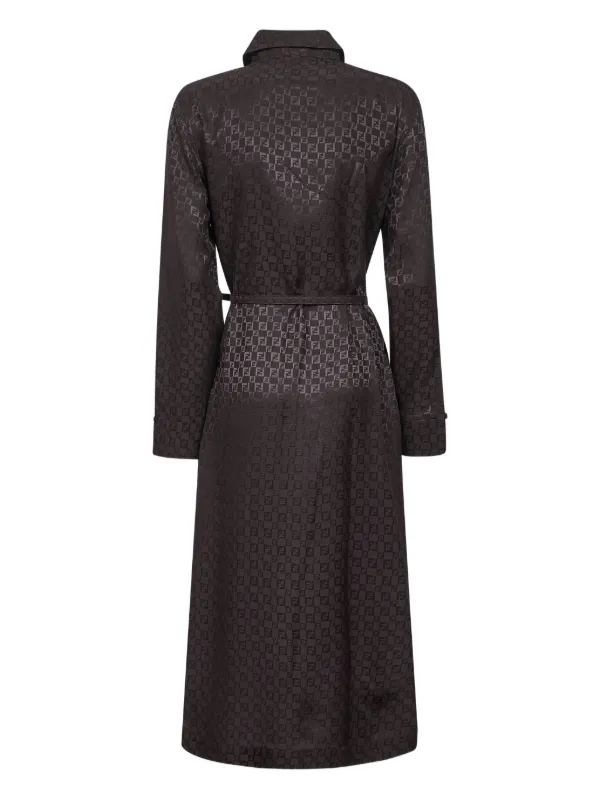 FENDI FF-logo Jacquard Belted Dress Brown FARFETCH PH