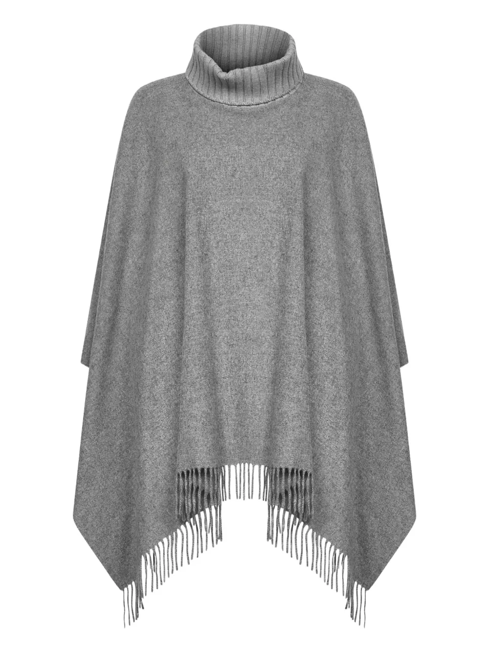 Blanca Vita Grey Wool And Cashmere Poncho In Gray