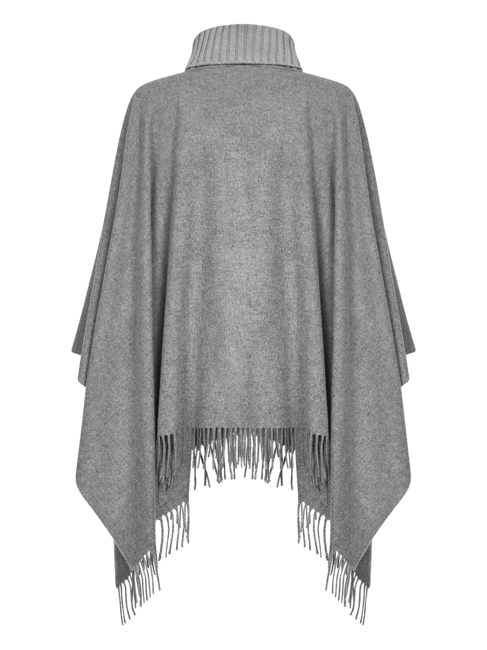Blanca Vita Grey Wool And Cashmere Poncho In Gray