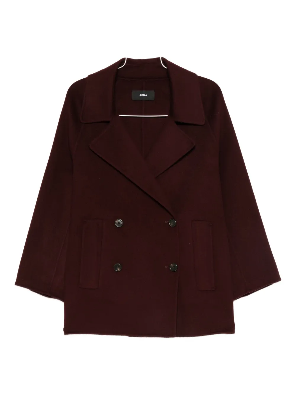 Arma Double-breasted Wool Coat In Brown