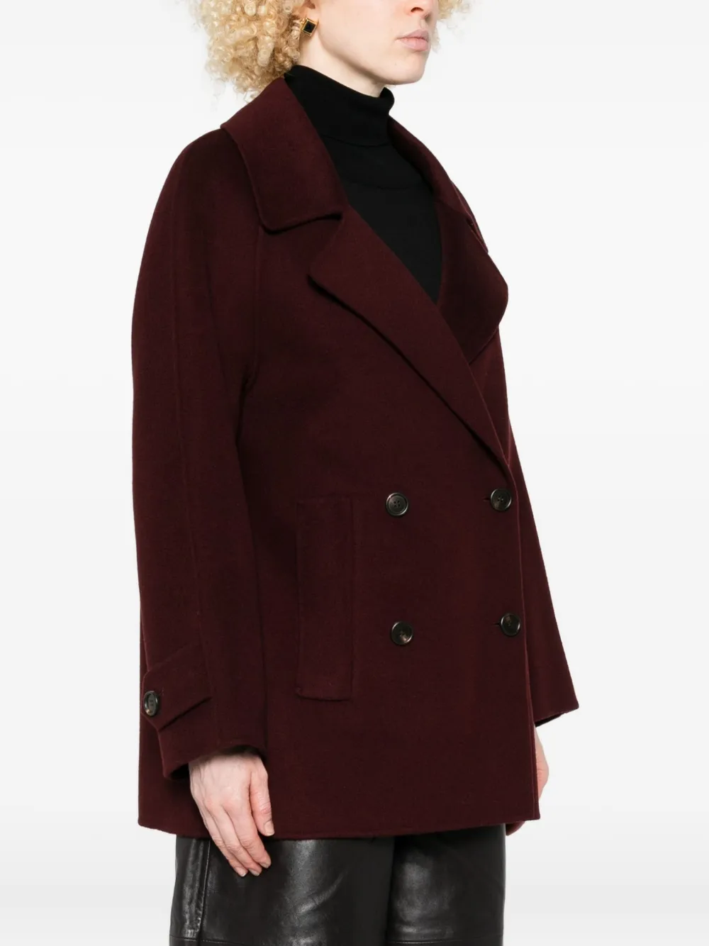 Arma Double-breasted Wool Coat In Brown