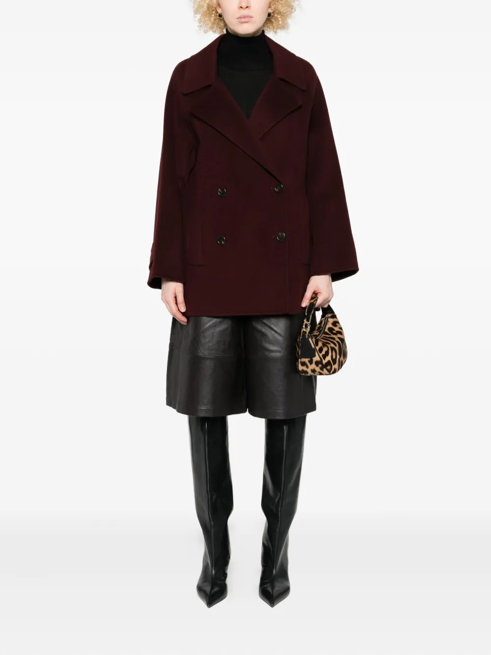 Arma Double-breasted Wool Coat In Brown