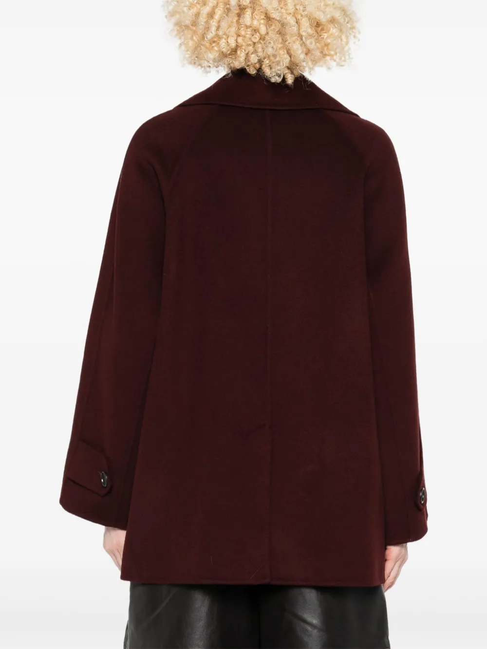 Arma Wollen jas met dubbele rij knopen Groen